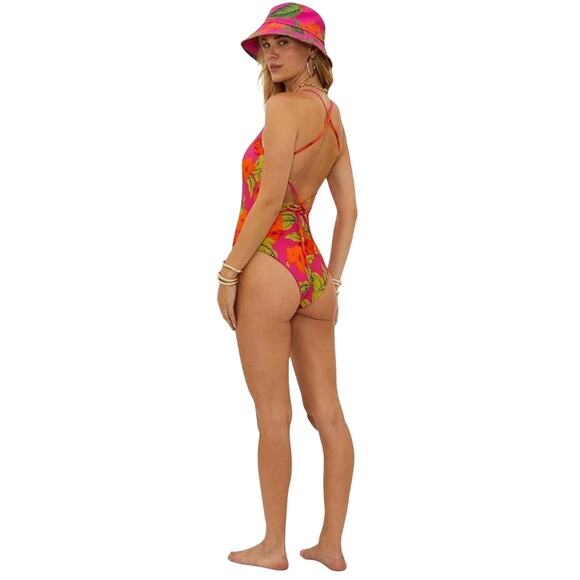 Beach Riot Stevie Hibiscus Two-Tone Rib Size XS - Picture 3 of 4